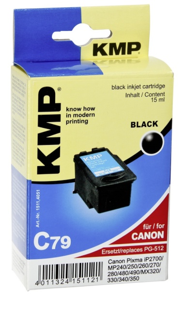 KMP tindikassett C79 must asendustoode: PG-512