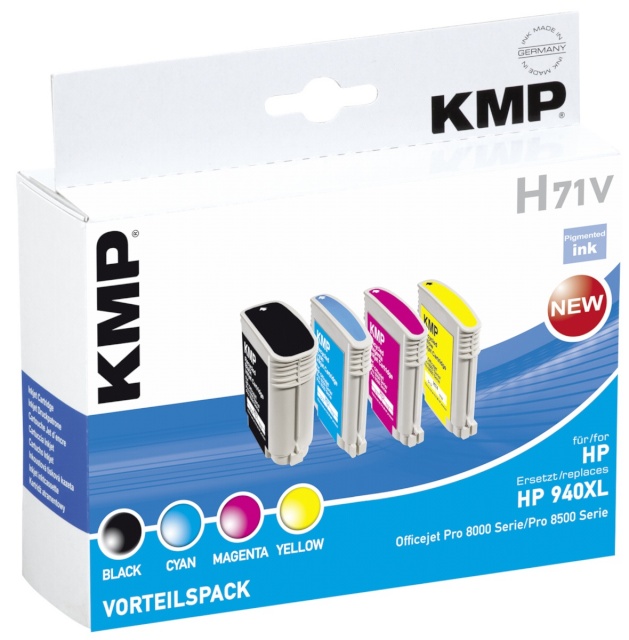 KMP tindikassett H71V Promo pakk BK/C/M/Y asendustoode: No. 940 XL
