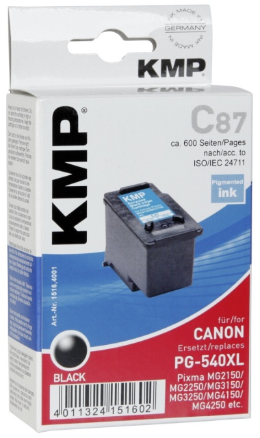 KMP tindikassett C87 must asendustoode: PG-540 XL