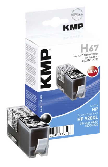 KMP tindikassett H67 must asendustoode: CD 975 AE No. 920 XL