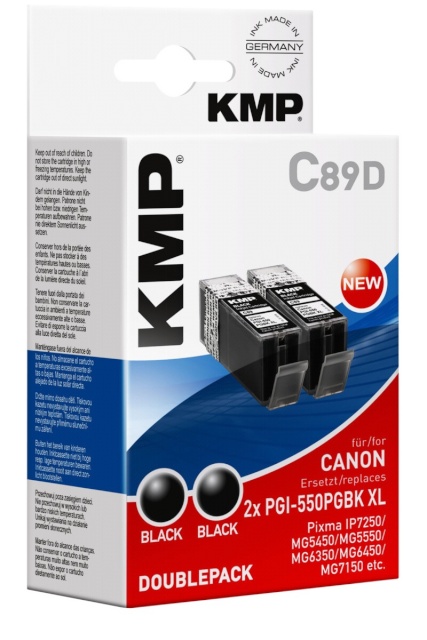 KMP tindikassett C89D sw DP asendustoode: PGI-550PGBK