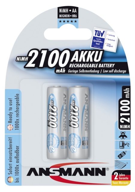 Ansmann akud 1x2 maxE NiMH Mignon AA 2100mAh german
