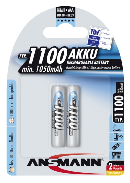 Ansmann akud 1x2 NiMH 1100 Micro AAA 1050mAh