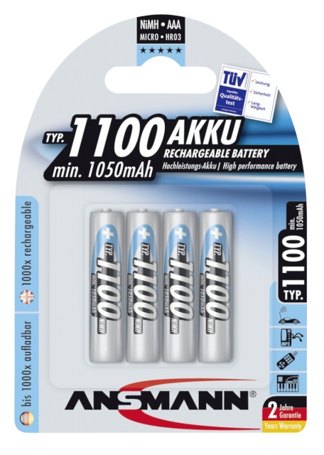 Ansmann akud 1x4 NiMH 1100 Micro AAA 1050mAh
