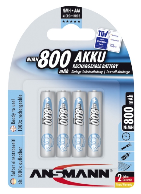 Ansmann akud 1x4 maxE NiMH Micro AAA 800mAh german