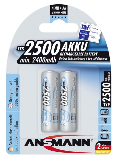 Ansmann akud maxE NiMH 2500 Mignon AA 2400mAh, 2-pakk