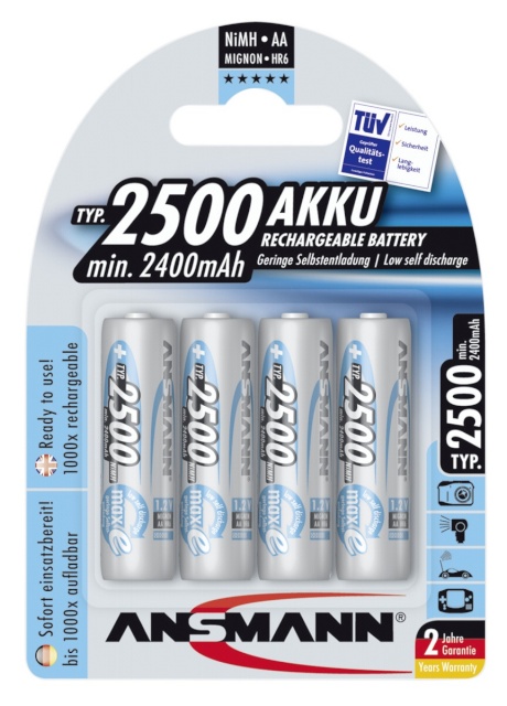 Ansmann akud maxE NiMH 2500 Mignon AA 2400mAh, 4-pakk