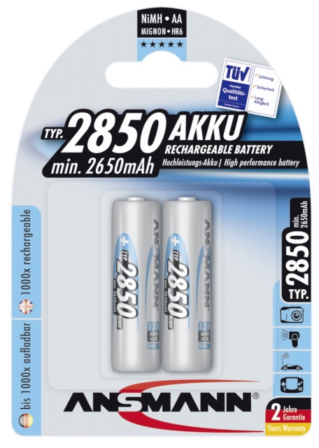 Ansmann akud 1x2 NiMH 2850 Mignon AA 2650mAh