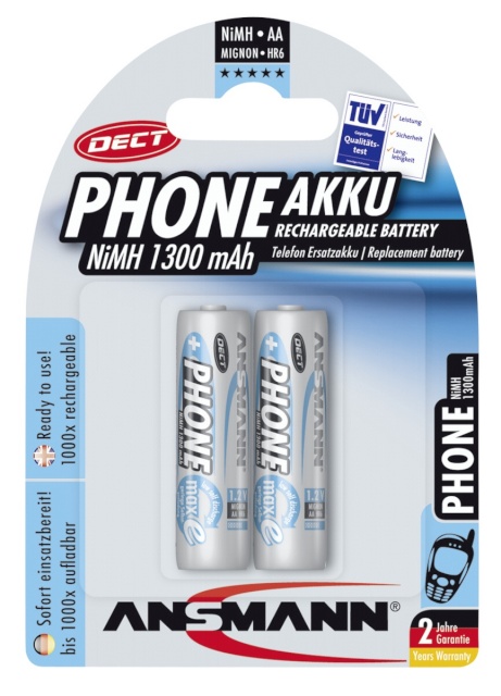 Ansmann akud 1x2 maxE NiMH Mignon AA 1300mAh DECT PHONE
