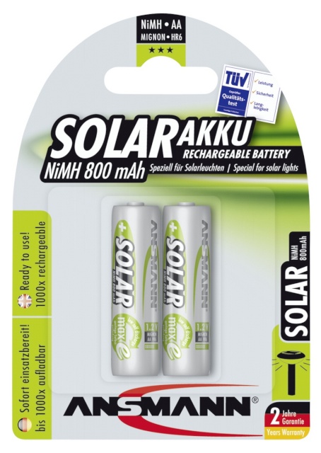 Ansmann akud 1x2 maxE NiMH Mignon AA 800mAh SOLAR