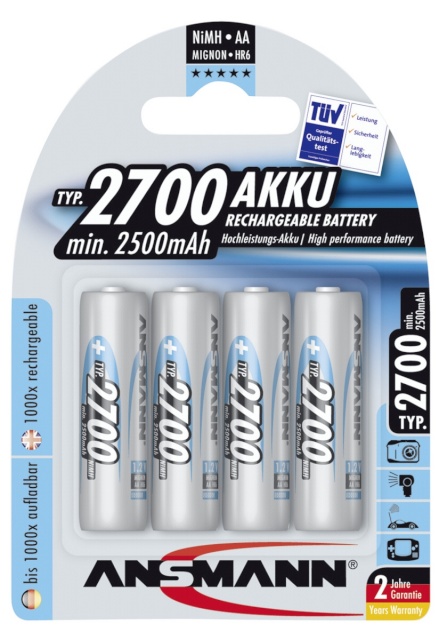 Ansmann akud 1x4 2700 Mignon AA 2500mAh