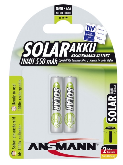 Ansmann akud 1x2 maxE NiMH Micro AAA 550mAh SOLAR