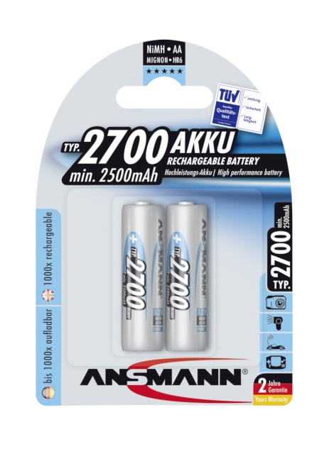 Ansmann akud 1x2 2700 Mignon AA 2500mAh