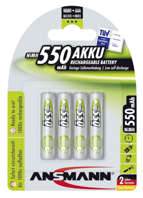 Ansmann akud 1x4 maxE NiMH Micro AAA 550mAh