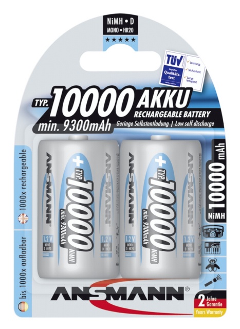 Ansmann akud 1x2 NiMH 10000 Mono D 9300mAh