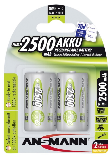 Ansmann akud 1x2 maxE NiMH Baby C 2500mAh