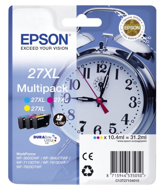 Epson tindikassett DURABrite Multipack T27 XL T2715 (3 colors C/M/Y) 