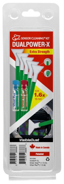 Visible Dust puhastuskomplekt Dualpower-X 1.6x Extra Strength MXD100 roheline Swab