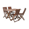 Aiamööbli komplekt MODENA laud ja 4 tooli (07098), 135x80xH74cm, kokkupandav, puit: meranti, viimistlus: õlitatud