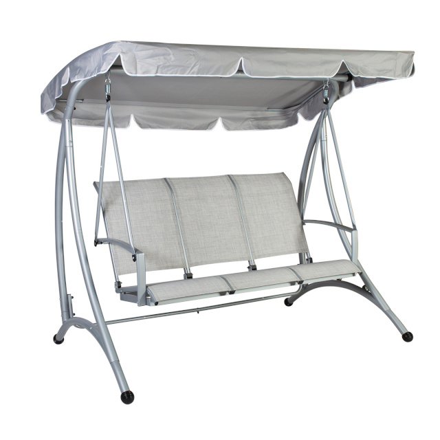 Kiik MAIRY 3-kohaline 193x114xH171cm, terasraam, värvus: hall, iste: textiline, värvus: beež