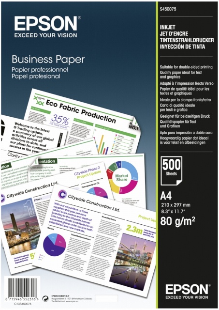 Epson fotopaber Business Paper A4 500 Lehte, 80g S 450075