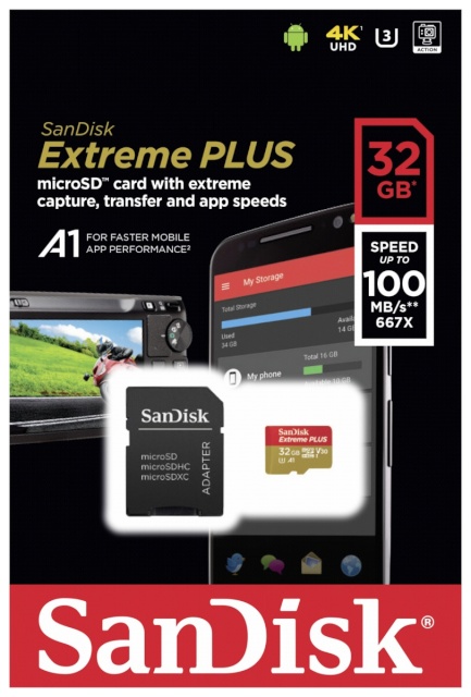 SanDisk mälukaart microSDHC Extreme Plus 32GB 100MB A1