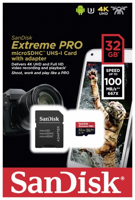 SanDisk mälukaart microSDHC Extreme Pro 32GB A1 100MB/s