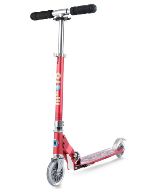 Micro tõukeratas Sprite Special Edition Floral Dot, punane lilledega