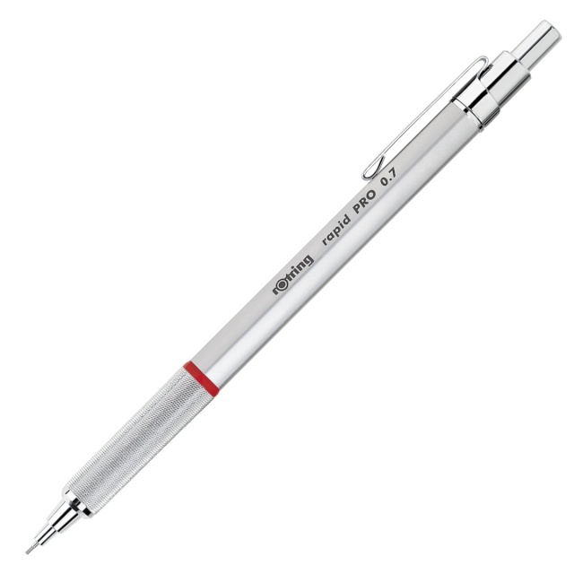 Rotring Rapid PRO Chrome Mechanical Pencil pliiats, 0,7 mm, hõbedane korpus