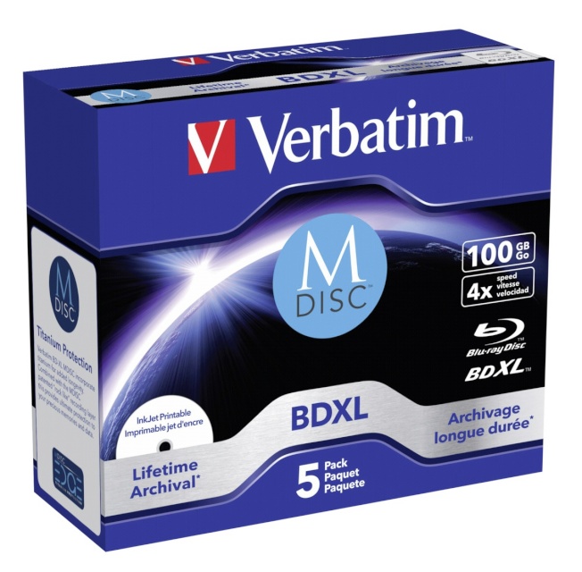Verbatim toorikud M-Disc BD-R Blu-Ray 100GB 4x Speed inkjet print. JC, 5-pakk