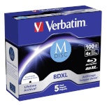 Verbatim toorikud M-Disc BD-R Blu-Ray 100GB 4x Speed inkjet print. JC, 5-pakk