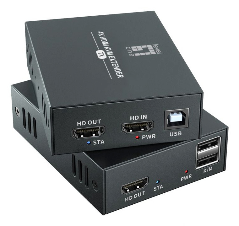 Level One HDMI over Cat.5/6 Extender kit 4K. 100m schwarz