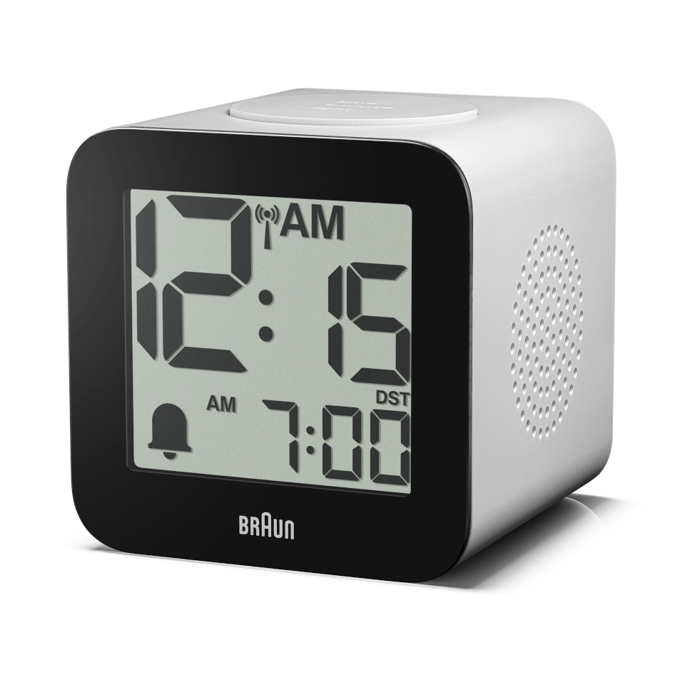 Braun BC 25 WP-DCF valge Funkwecker mit Sprachausgabe