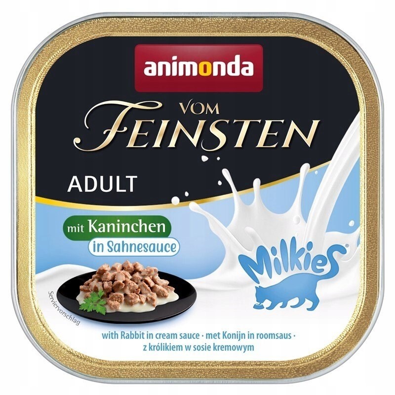 Animonda kassitoit Vom Feinsten Adult Milkies with Rabbit in Creamy Sauce, 100g