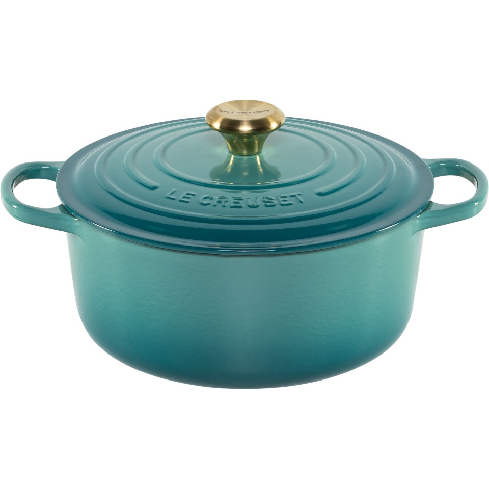 Le Creuset malmpott Signature Round Roasting Pan, 26cm, Blue Riviera, sinine