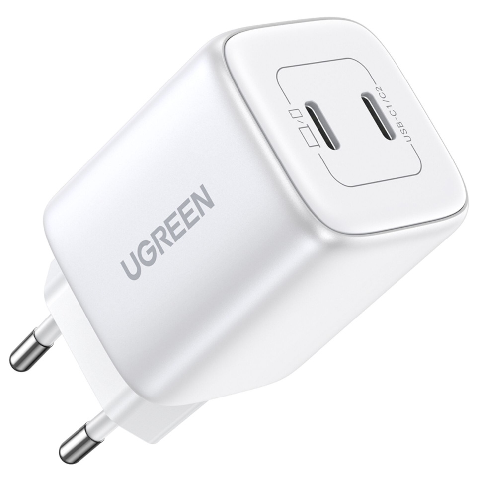 Ugreen laadija Nexode 45W Dual USB-C PD Charger (25W+20W) valge