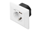 Digitus nutipistik DA-70615 Safety Plug for Flush Mounting with 1 x USB Type-C, 1 x USB A, valge