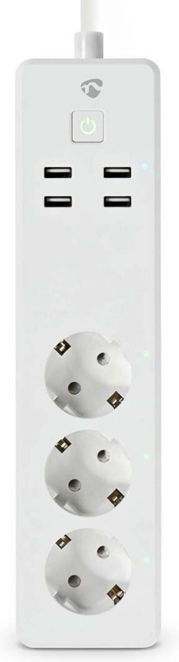 Nedis nutikas pikendusjuhe WIFIP312FWT SmartLife Smart Extension Cord, 16 A, 3680 W, valge