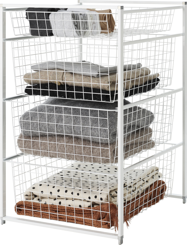 Elfa riiul korvidega Basket Package Yarn, 74/45, valge