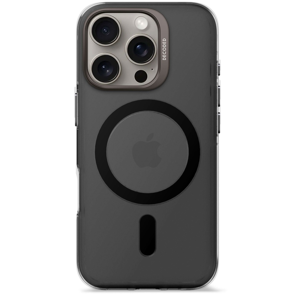 Decoded kaitsekest Recycled Plastic Backc. iPhone 16 Pro läbipaistev must