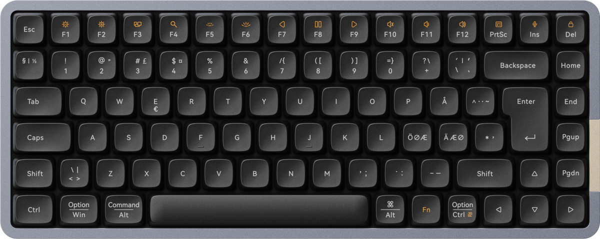 Lofree klaviatuur Flow84 mehaaniline madalprofiil, Tactile Kailh Phantom lülitid, must