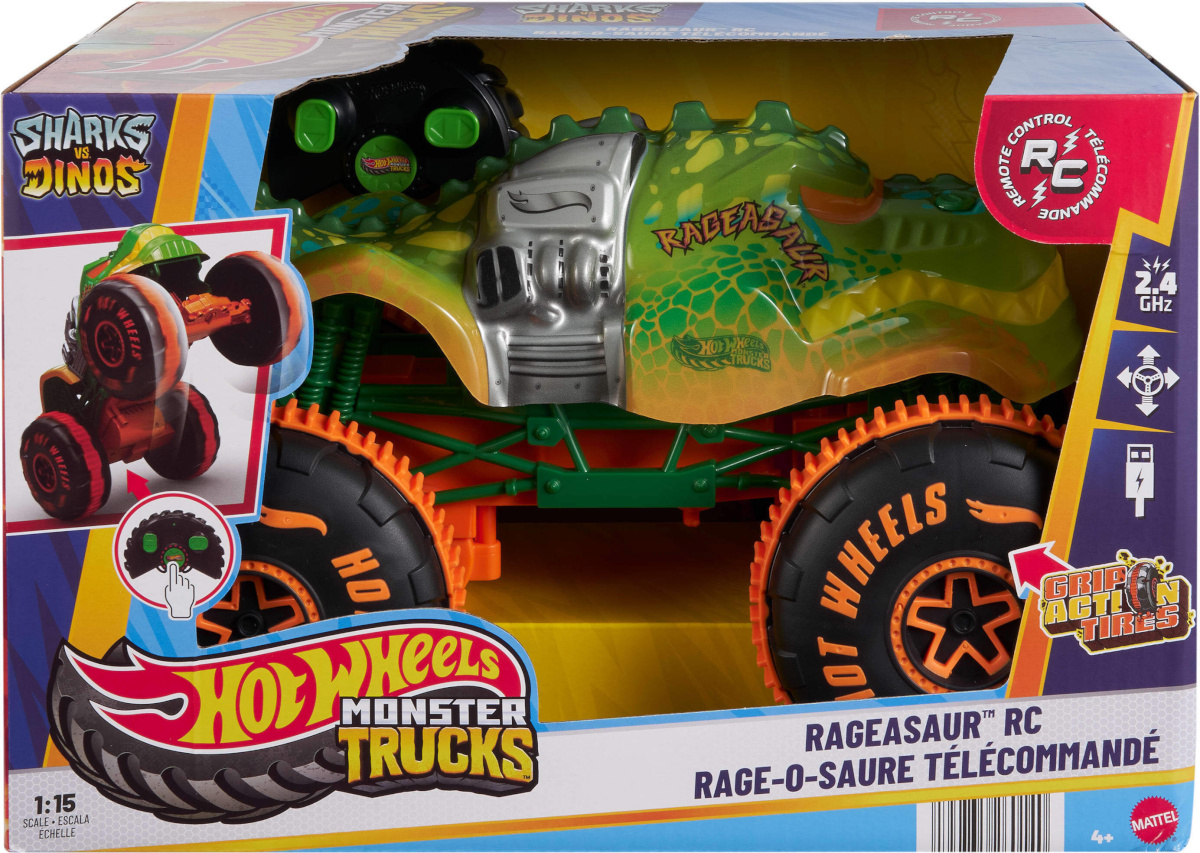 Hot Wheels kaugjuhtimisega auto Monster Truck Dino,