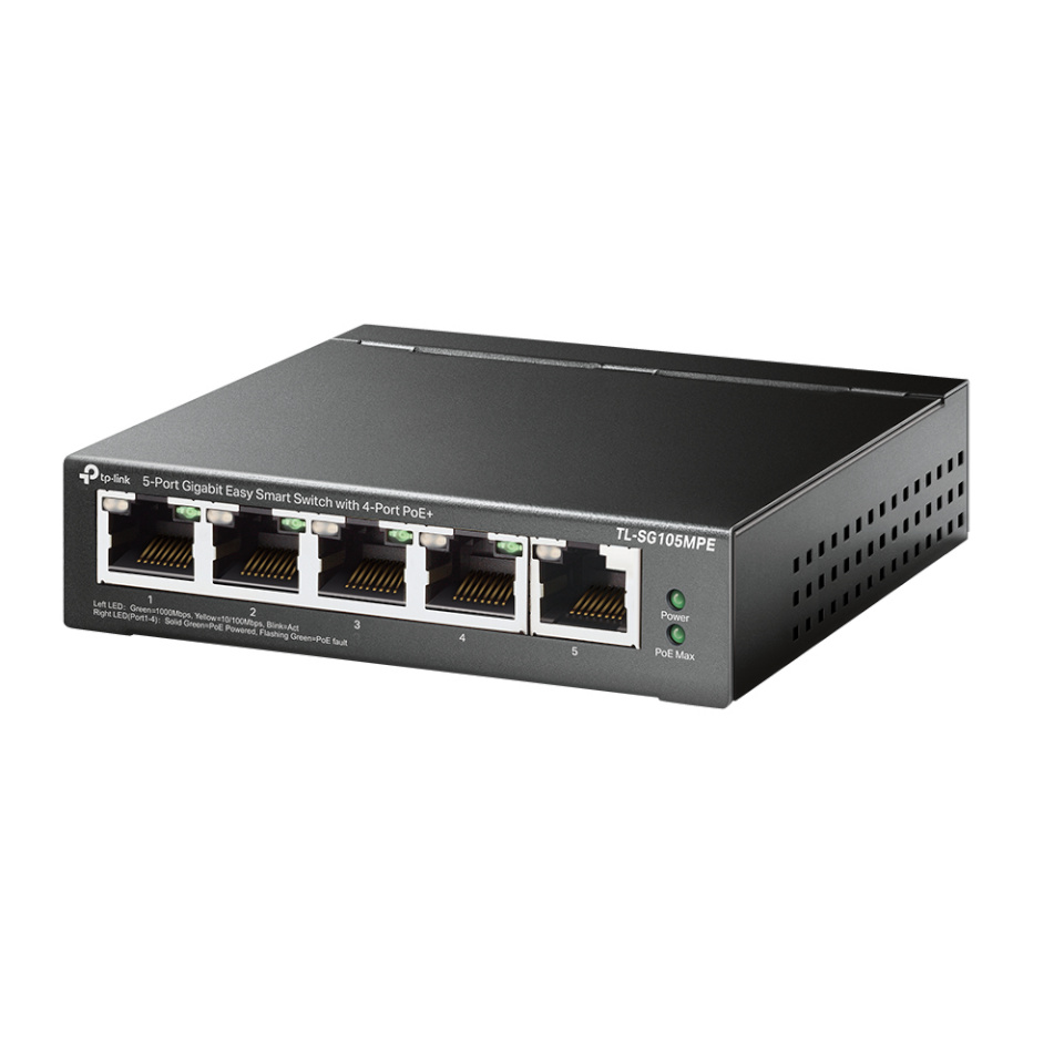 TP-Link switch 5-Port Gigabit Easy Smart with 4-Port PoE+