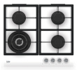 Beko pliidiplaat BEKO Hob | HILW64225SW | Gas | Number of burners/cooking zones 4 | Knob | valge