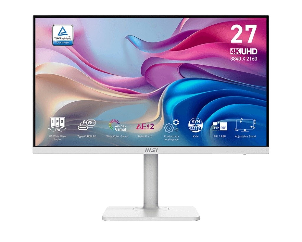 MSI monitor 27 inches Modern MD272UPHW LED/UHD/Flat/60Hz/valge