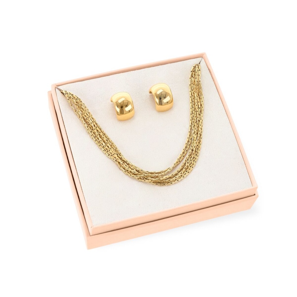 Naiste Kaelakee ja Kõrvarõngaste Komplekt One Jewels OJSESP01G kuldne