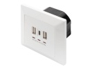 Digitus nutipistik DA-70618 Socket with USB A & USB-C Ports, Flush Mounted, valge