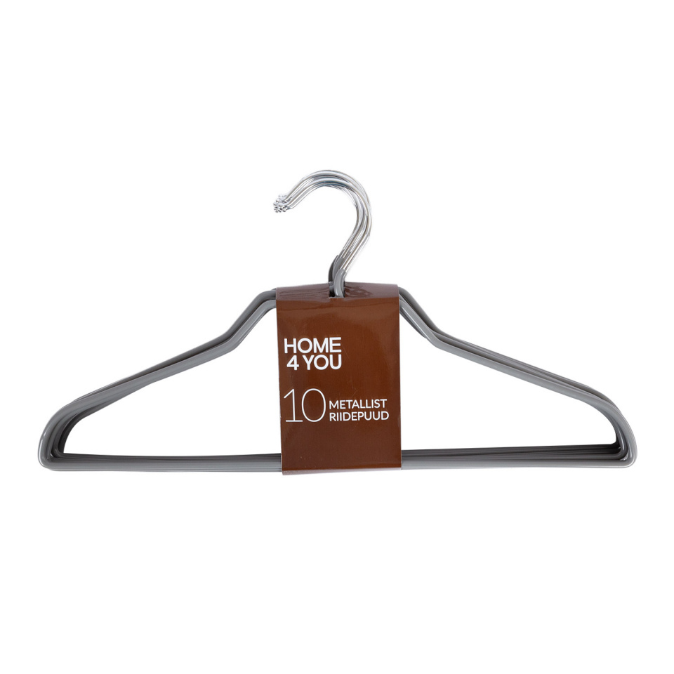 H4Y Riidepuud 10tk/komplektis, metall, hall PVC