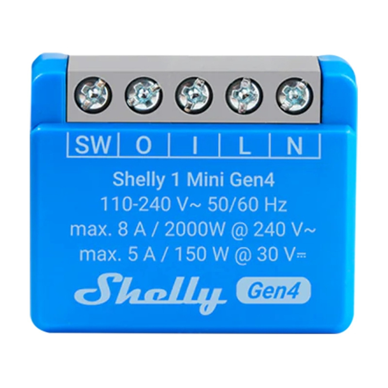 Shelly nutikodu moodul 1 Mini Gen4 Controller Zigbee/Matter, sinine