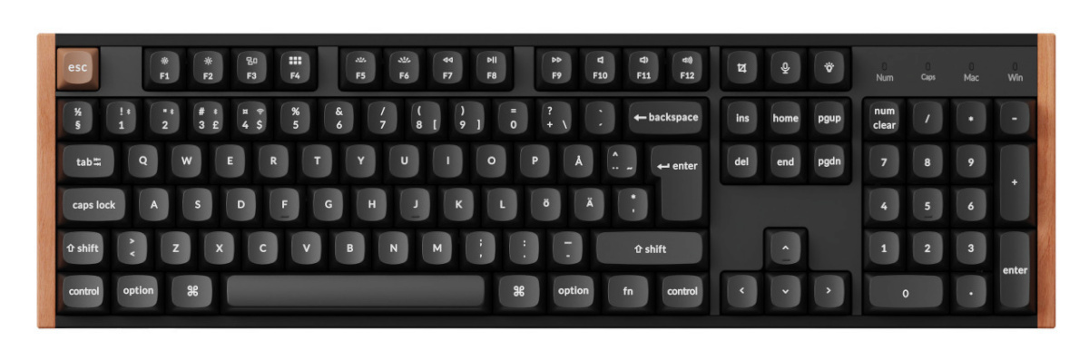 Keychron mänguriklaviatuur K10 HE SE 100% must/puit